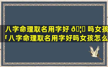 八字命理取名用字好 🦅 吗女孩「八字命理取名用字好吗女孩怎么取」